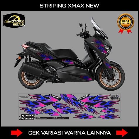 Jual Striping Yamaha Xmax 250 New 2023 Motif Api Rainbow Decal Stiker