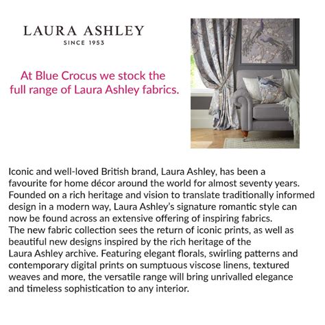 Laura Ashley Pussy Willow Steel Curtain Fabric Craft Fabric Etsy Uk