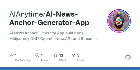 GitHub AIAnytime AI News Anchor Generator App AI News Anchor