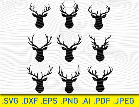 Antlers Svg Bundle Deer Antlers Svg File For Cricut Antler Etsy