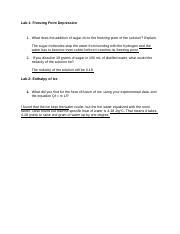 Unit 2 Lab Freezing Point Depression And Enthalpy Of Ice Docx Lab 1