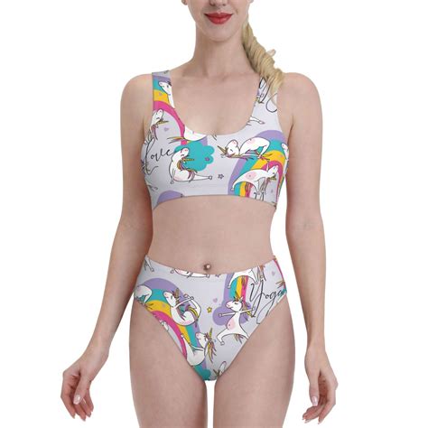 Bixox Unicorn Doingyoga Pattern Two Piece Sports Bikini With U Shaped