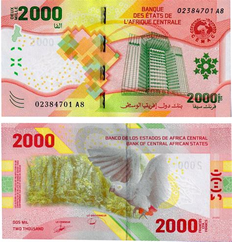 Billete Hibrido Estados De Africa Central 2 000 Francs 2020