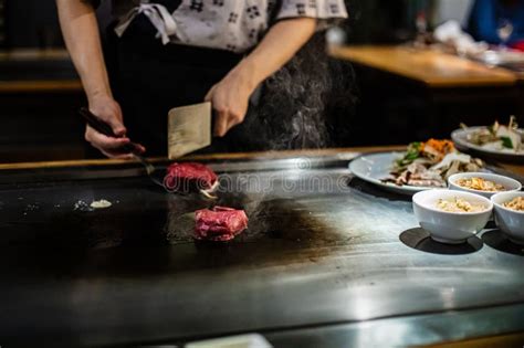 Teppanyaki Japanese Cooking Stock Image Image Of Hotel Grilled