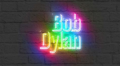 Music Dylan Bob Neon Logo Art Mixed Media By Lew Rebekah