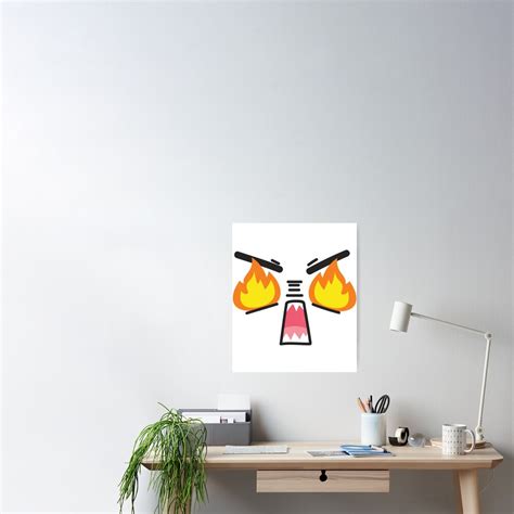 "Angry ascii Emoji Face " Poster for Sale by Embroiderlinel | Redbubble