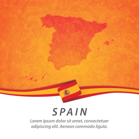 Spain flag with map 2711454 Vector Art at Vecteezy