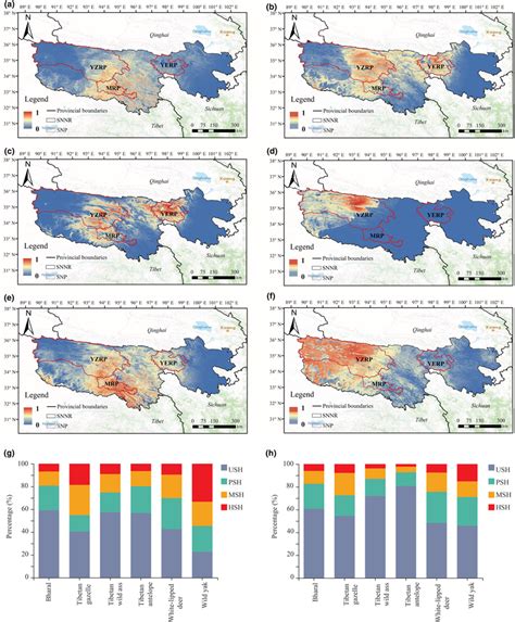 Suitable habitat for the six wild herbivores in the Sanjiangyuan area.... | Download Scientific ...