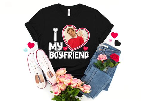 I Love My Boyfriend Shirt I Heart Custom Photo T Shirt Personalized