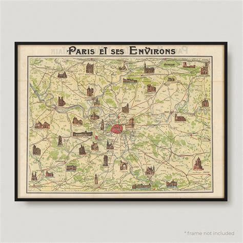 Map Of Paris This Antique Map Print Is A High Quality Reproduction