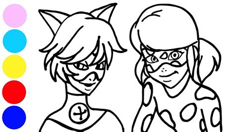 Леди Баг и Супер Кот Мультик Раскраска - Раскрашиваем Леди Баг для ...