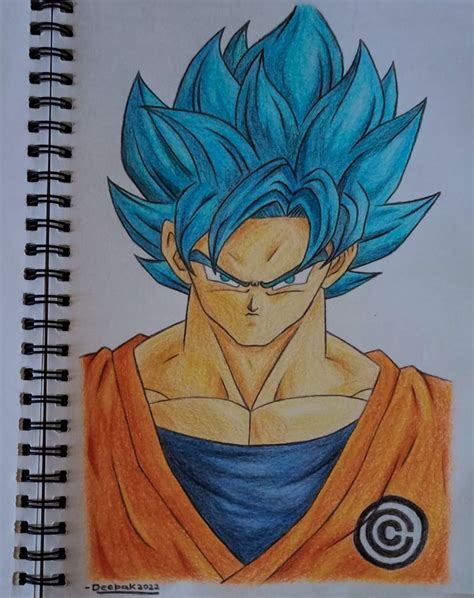 Goku Drawing Dragon Ball Z Drawing Anime Colour Pencil Drawing Goku Drawing Colorful