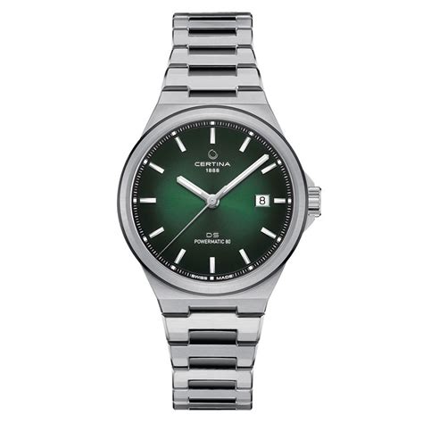 Reloj Certina DS 7 Powermatic 80 Acero Esfera Verde Azul C0434072209100