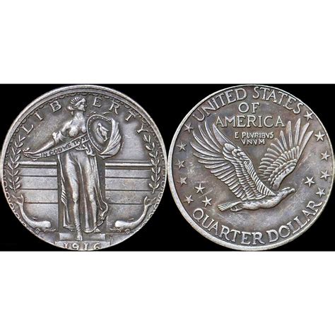 Pattern 1916 Standing Liberty Quarter Dollar With Dolphins Type 1 ...