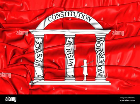 3d Red Flag Of Georgia 1861 Usa 3d Illustration Stock Photo Alamy