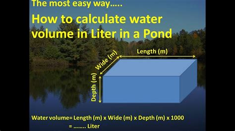 How To Calculate Of Water Volume In Liter In A Pond Measurement Of