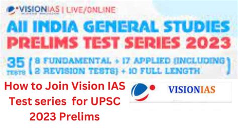 Vision IAS Prelims 2023 Test Series UPSC 2023 How To Join Vision