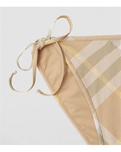 Burberry Check Bikini Bottoms In Natural Lyst