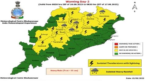 Rain In Odisha Likely In 13 Districts Yellow Warning Issued