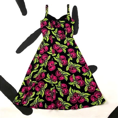 Vintage Y K Betsy Johnson Cherry Print Dress