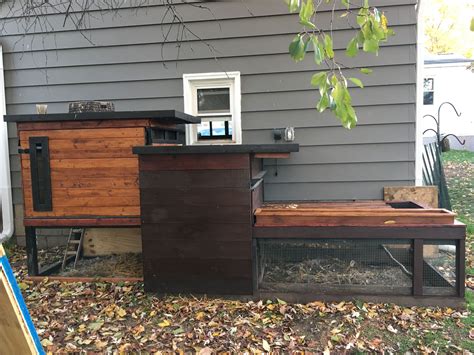 Double Mid Century Modern Chicken Coop With Planter Chicken House