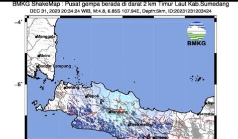 Bmkg Catat Tiga Kali Gempa Dangkal Guncang Sumedang Jawa Barat Di