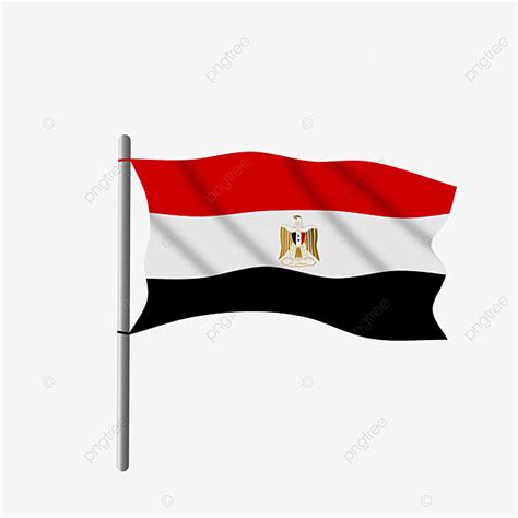 Egyptian Flag Clipart Png Images Egyptian Flag Flying On The Flagpole Flag Symbol Egypt Png