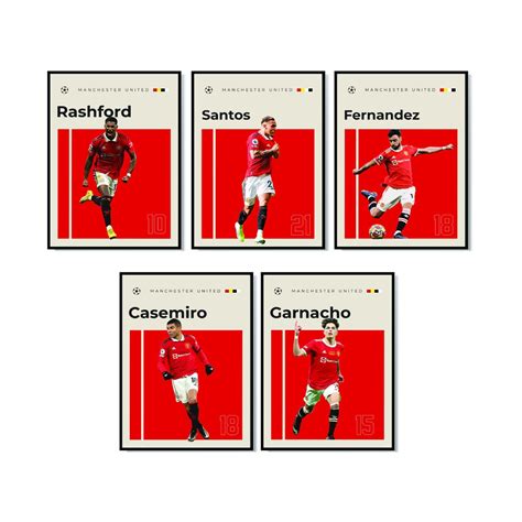 Manchester United Footbal Poster Set /rashfordcasemiro - Etsy