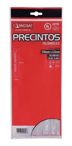 Precintos Prensacable Tacsa 250mm X 4 6mm X 100 Unidades