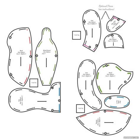 Beginner Printable Easy Teddy Bear Pattern