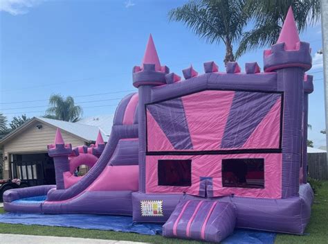 Mega Pink Castle Dual Lane Bounce Slide Sailfish Bounce And Party