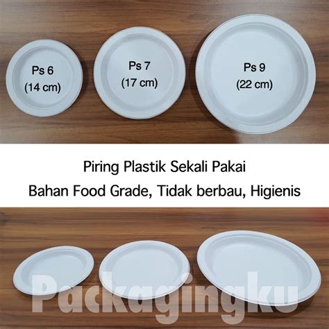 Jual Isi 10PCS Piring Plastik Sekali Pakai Putih Susu Besar Ps 9 P9 22