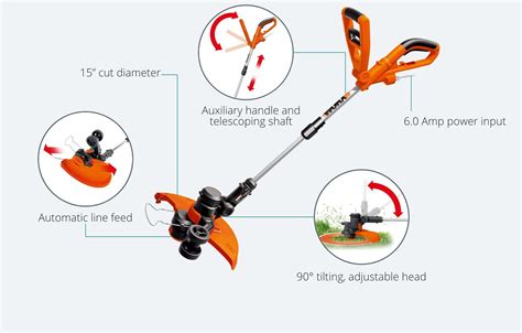 WORX 15 In Telescopic Corded Electric String Trimmer With Edger