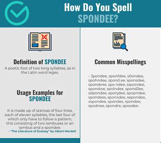 Correct spelling for spondee [Infographic] | Spellchecker.net