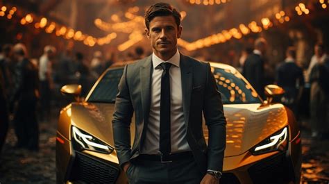 Premium AI Image | Rich Businessman Standing in Front of a Luxurious ...