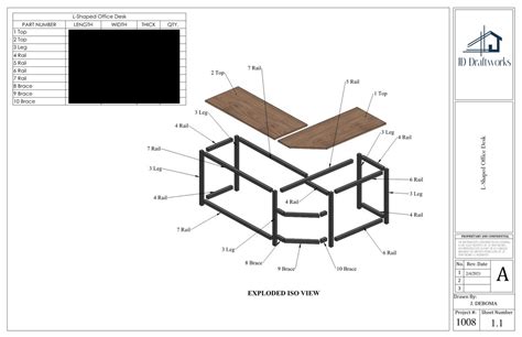 L-shaped Office Desk Plans - Etsy