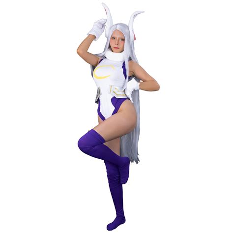 Buy CR ROLECOS BNHA Miruko Cosplay Costume MHA Rabbit Hero Mirko Bunny Bodysuit Costume Online ...