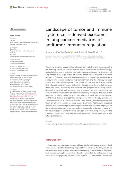 Pdf Landscape Of Tumor And Immune System Cells Derived Exosomes In