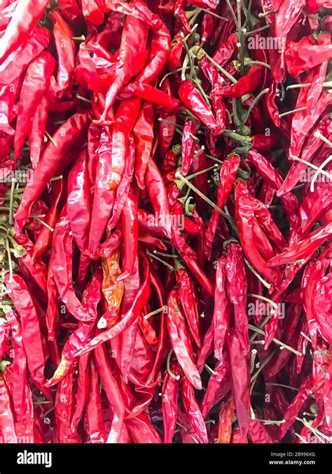 Background Of Dried Hot Peppers Of Different Colors Studio Photo Stock