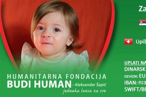 Humanitarna Fondacija Budi Human Prikuplja Nov Ana Sredstva Za Aniku Mani