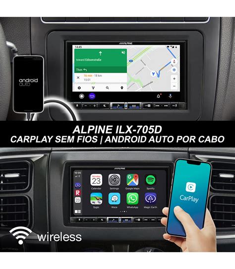 Sistema Alpine 2 din 7" chassis de 1 din, com CarPlay Apple Wireless e ...