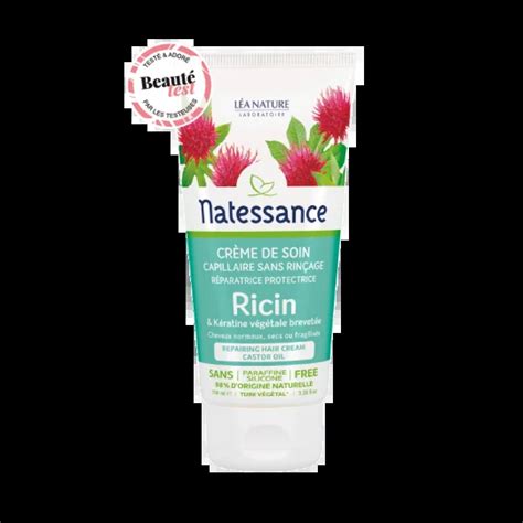 Natessance Crème de Soin Capillaire Huile de Ricin 100ml