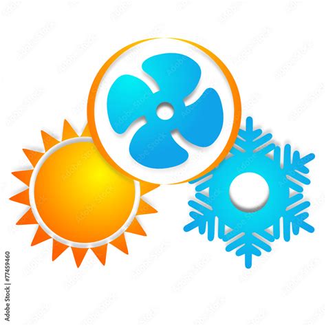 Logo Climatisation Ventilation Froid Chaud Stock Vector Adobe Stock