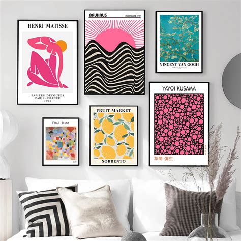 Abstract Yayoi Kusama Bauhaus Wall Art Matisse Mark Rothko Posters And