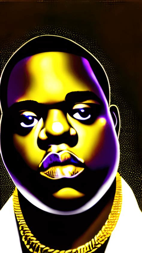 Notorious Big Rapper With Gold Chain Portrait · Creative Fabrica