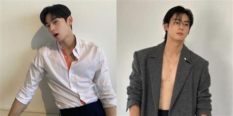 Potret Tampan Cha Eun Woo Dengan Rambut Barunya Yang Makin Panjang