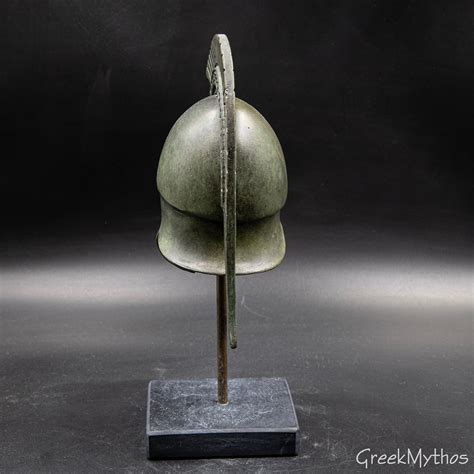 Ancient Greek Bronze Helmet with Greek Key Crest, Greek Corinthian War ...