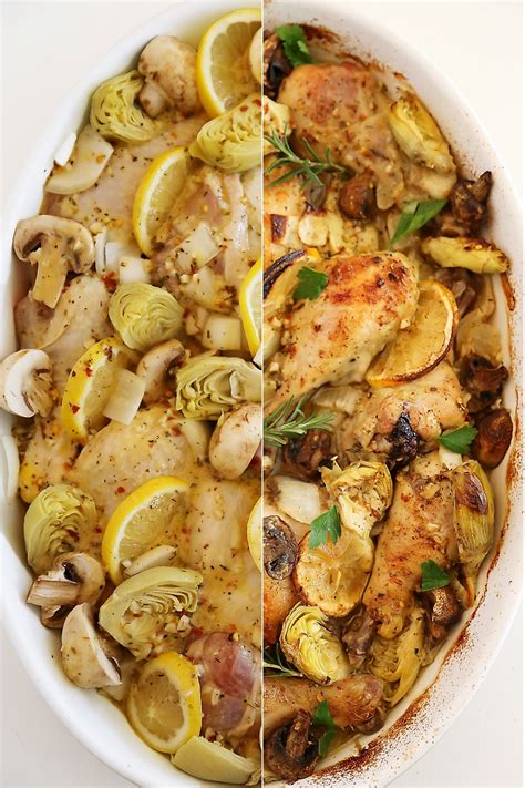 Lemon And Artichoke Oven Roasted Chicken The Comfort Of Cooking