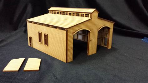 O Scale Bay Engine House Kit Model Railroad Train Building Etsy