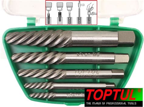 Экстракторы для выкручивания болтов TopTul (крупный шаг) купить в E-1